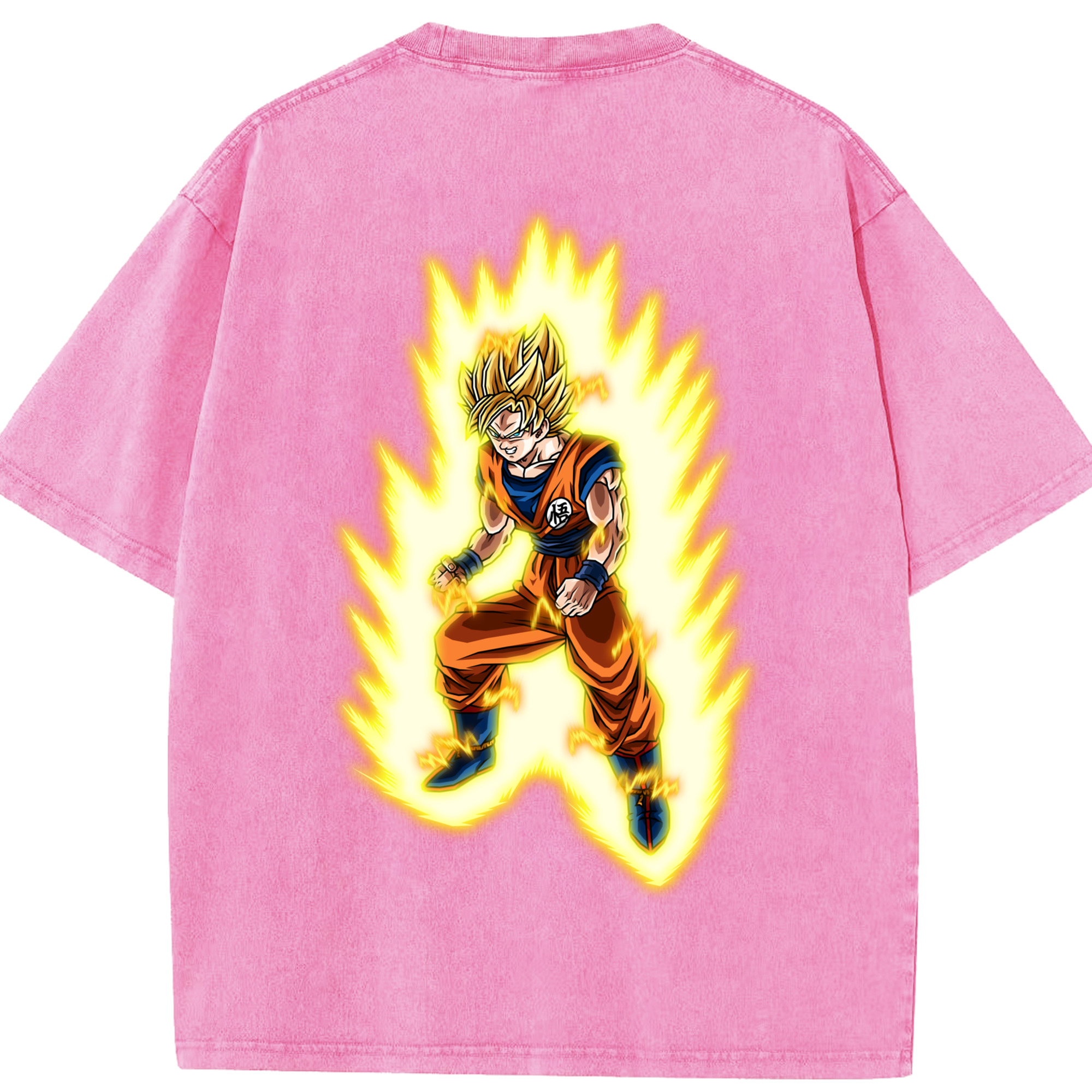 （画像用） ドラゴンボール 孫悟空（そん ごくう）Son Goku カカロット DRAGON BALL Kakarotto 綿100% ヴィンテージ風 半袖Tシャツ（背面プリント）